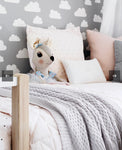Warm Grey Diamond Knit Blanket