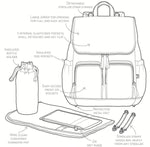 Faux Leather Nappy Backpack - Taupe