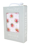 ALIMROSE MUSLIN SWADDLE - FLORAL MEDALLION
