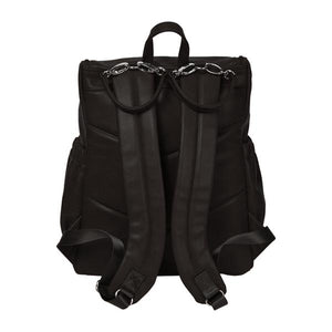 OiOi Faux Leather Nappy Backpack - Black