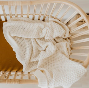 Diamond Knit Baby Blanket | Cream