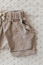 RIBBED SHORTS TAUPE DOTTY
