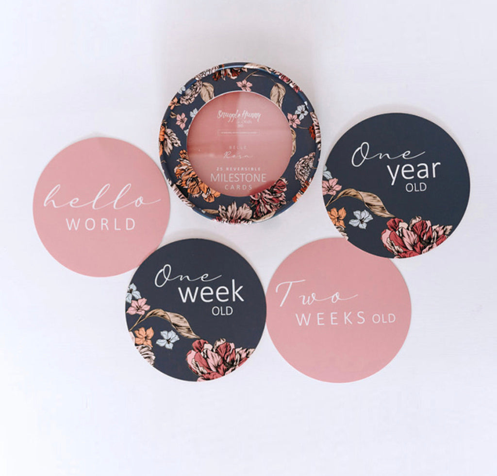 Belle & Rose Gold Reversible Milestone Cards