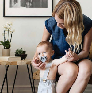 The Pop & Go Pacifier - Oh Happy Grey
