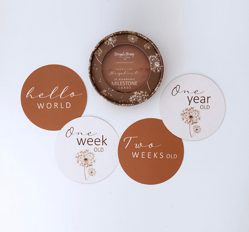Dandelion & Hazelnut Reversible Milestone Cards