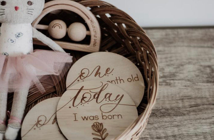 Australiana Wooden Month Milestone Discs