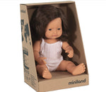Miniland Doll - Brunette Girl 38cm - Boxed