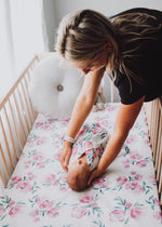 Pink Peonies Waterproof Fitted Cot Sheet
