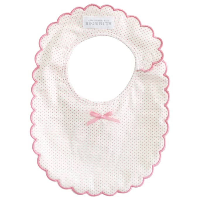 ALIMROSE Scallop Edge Bib - Spot Pink