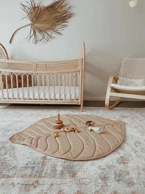 Vegan Leather Quilted Playmat Leaf
