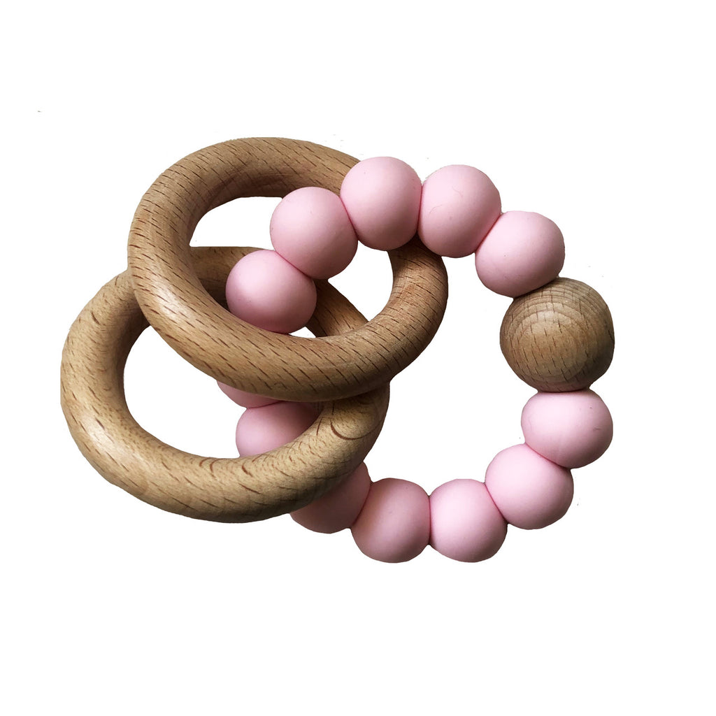 Beechwood Teether Rings Set - Rosewater Pink