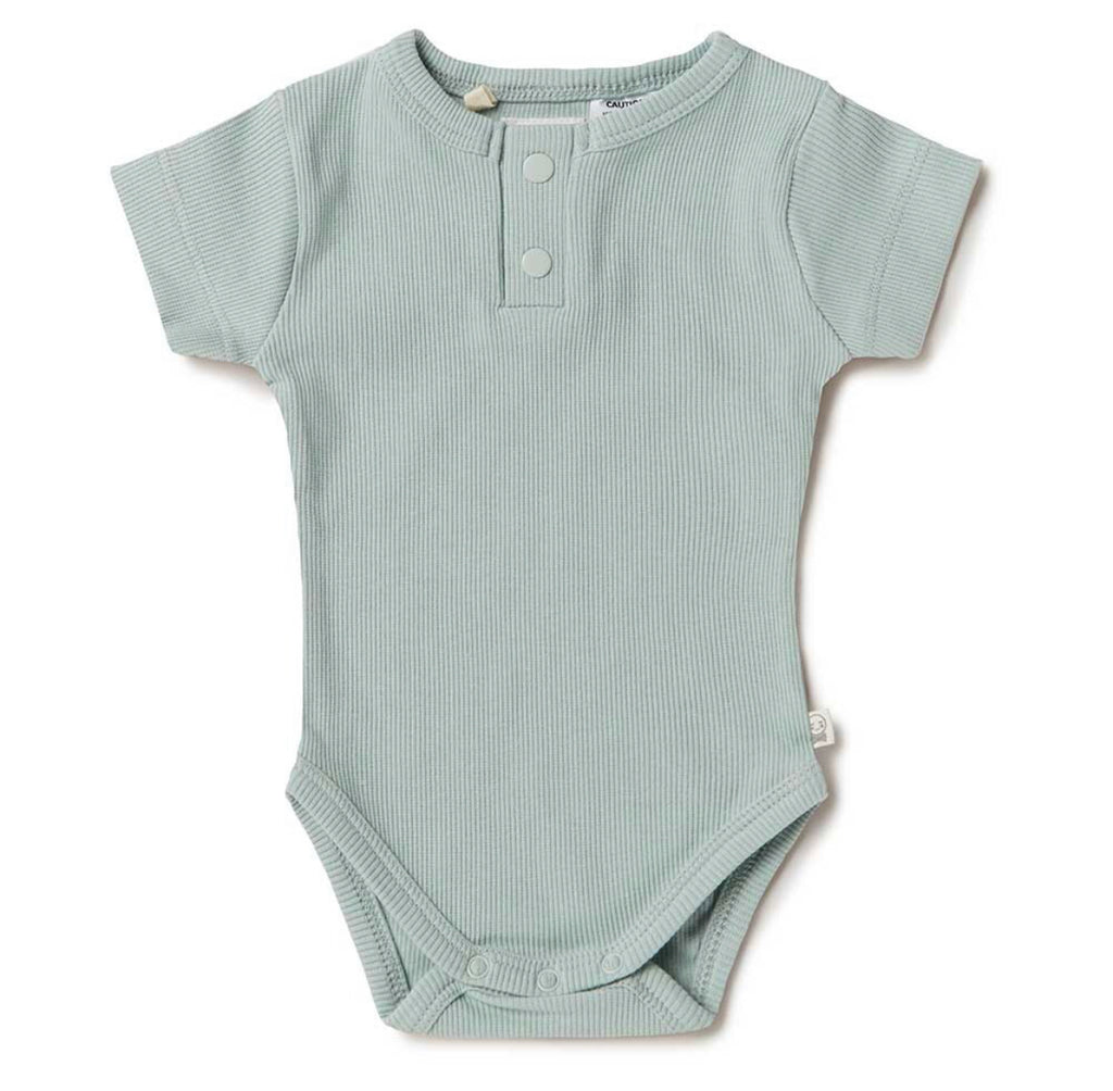 Sage Short Sleeve Organic Bodysuit Certified Organic Cotton