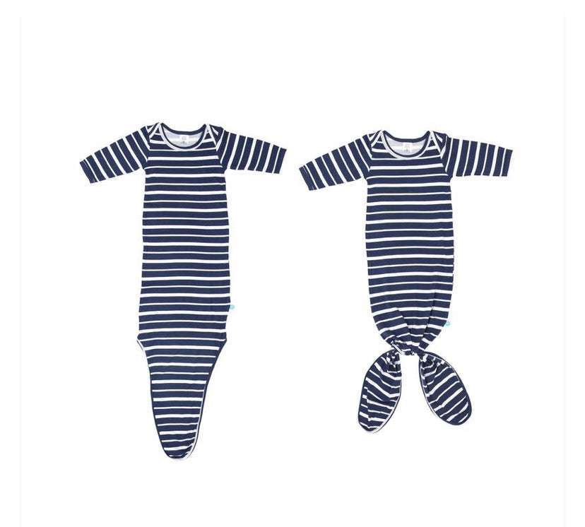 Knotted Gown - Navy Stripe
