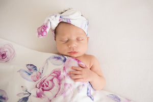 Lilac Skies | Baby Jersey Wrap & Topknot Set