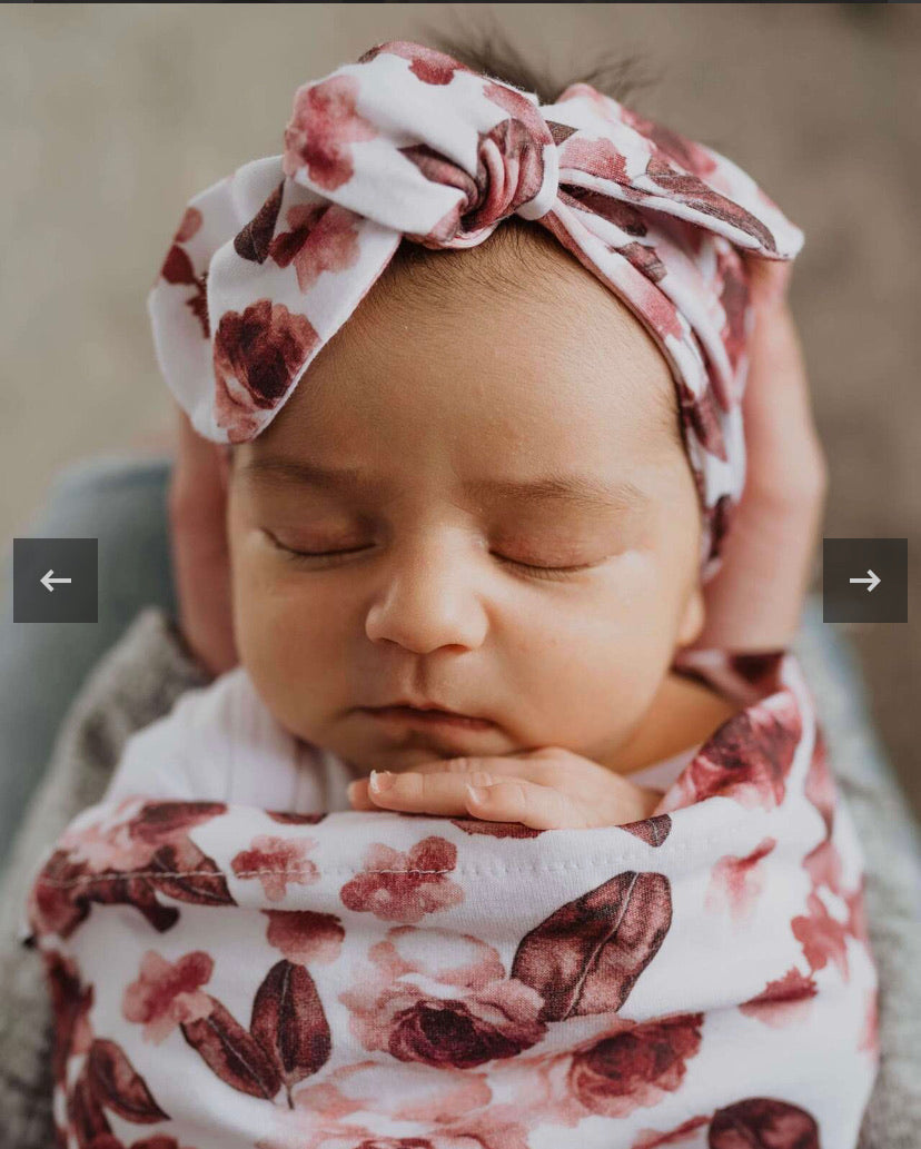 Snuggle Swaddle + Topknot Set - Fleur