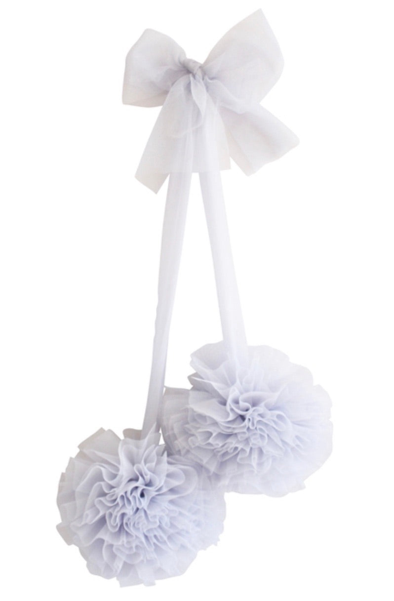 Tulle Pom Pom Decor 2 piece Set - Mist