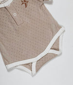 Heritage Beige Short Sleeve Romper