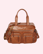 Faux Leather Carry All Nappy Bag - Tan
