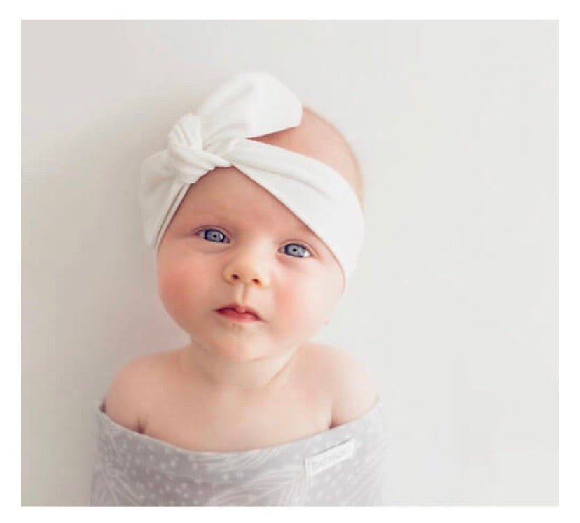 Classic White Topknot Headband