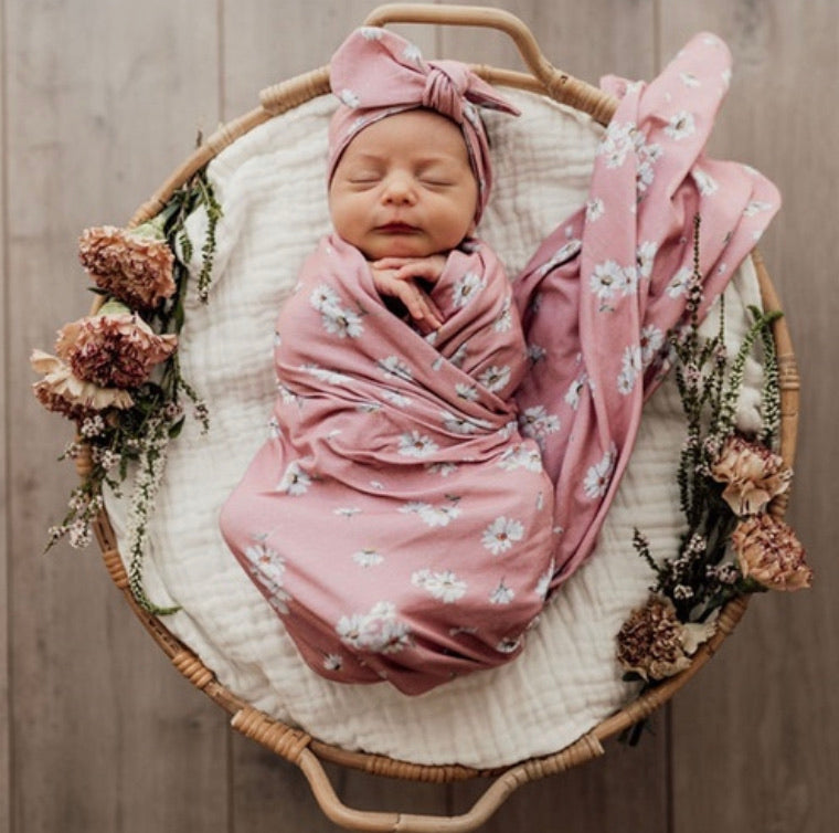Daisy ~ Jersey Wrap & Topknot Giftbox