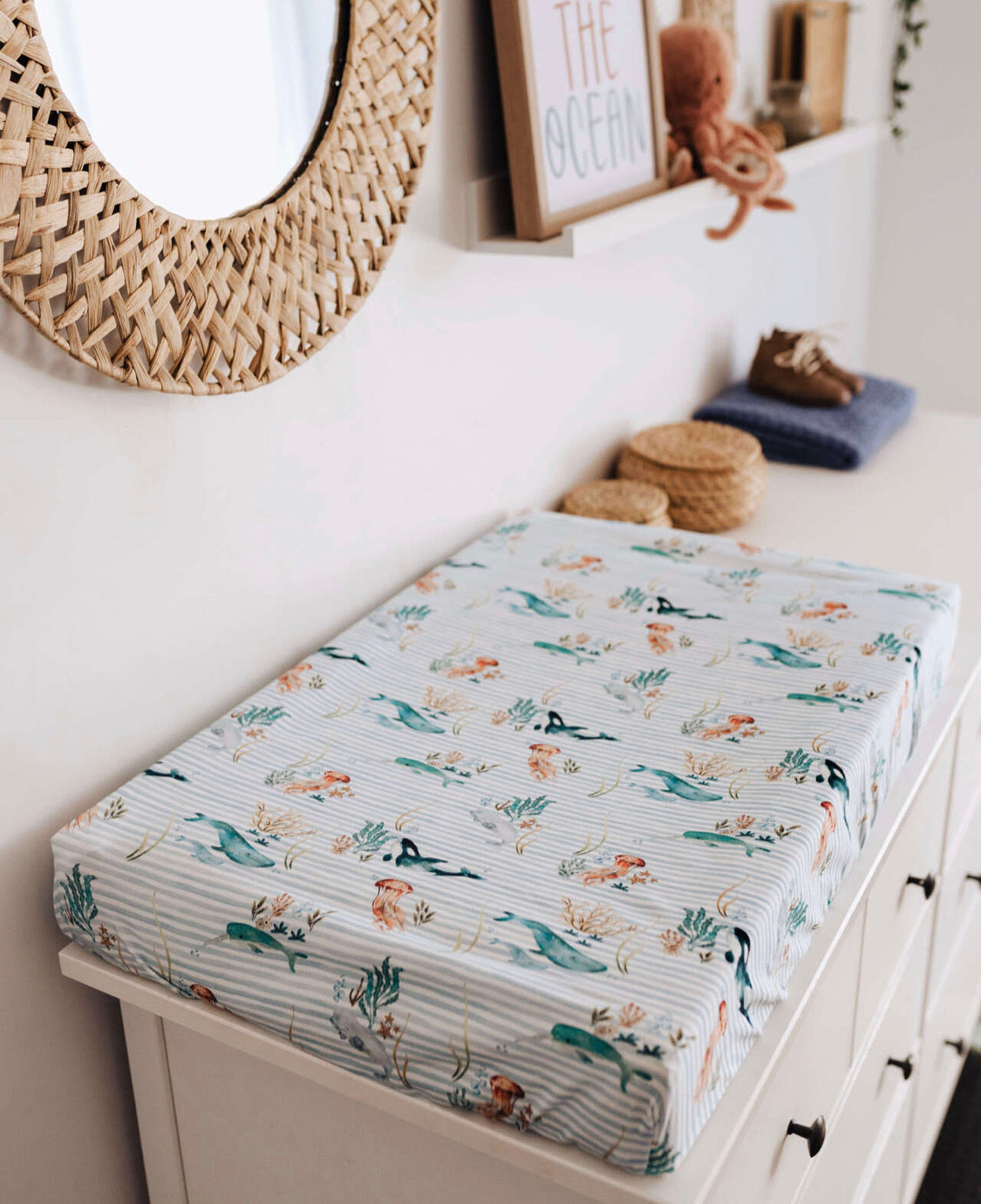 Whale | Bassinet Sheet / Change Pad Cover