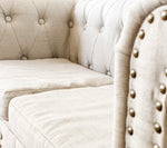 KIDS MINI CHESTERFIELD STYLE COUCH - BEIGE FABRIC