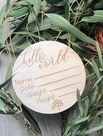 Hello World ‘Gumnut’ Birth Announcement Disc