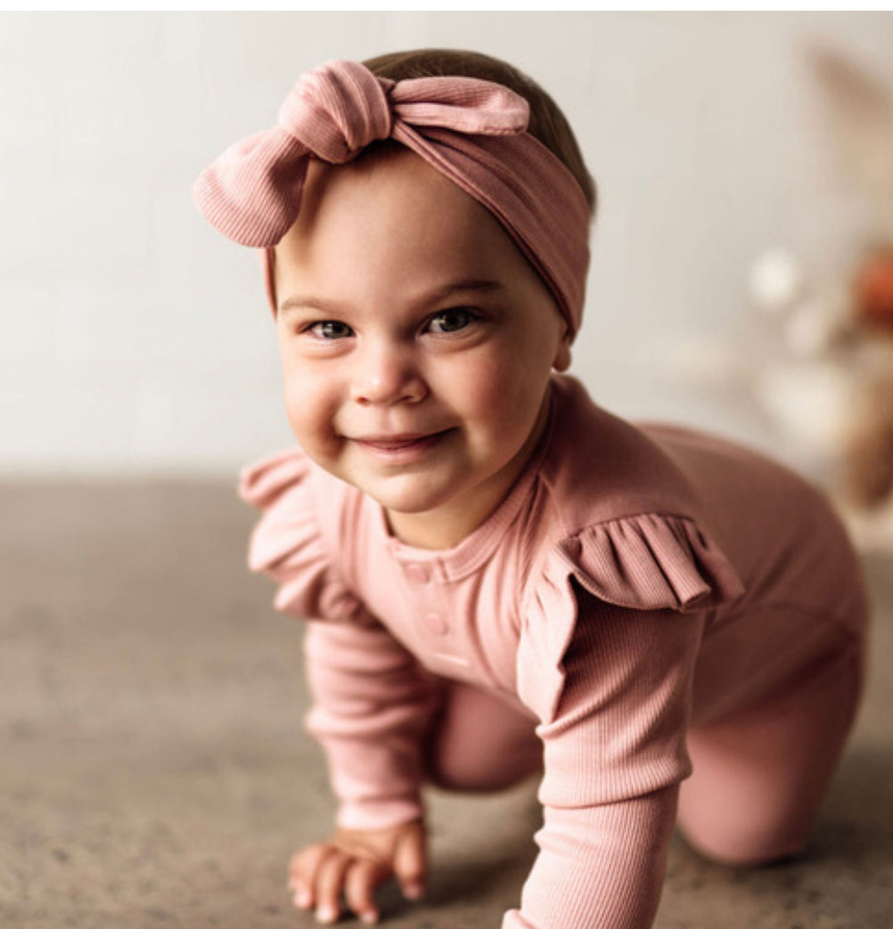 Rose Ribbed Topknot
