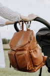 OiOi Faux Leather Nappy Backpack - Tan
