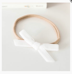 White Velvet Bow