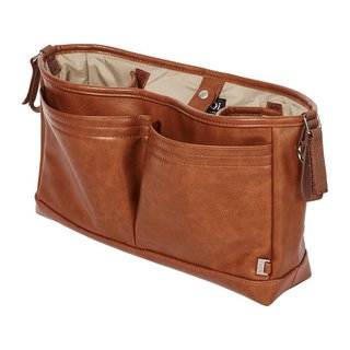 Faux Leather Stroller Organiser/Pram Caddy - Tan