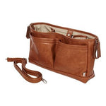 Faux Leather Stroller Organiser/Pram Caddy - Tan